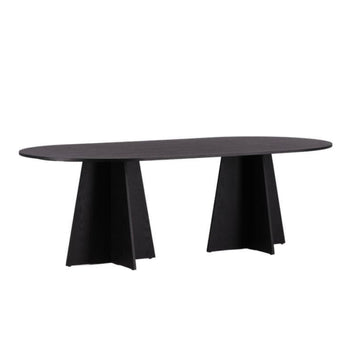 Black Bootcut Oval Dining Table - The Outlet Home