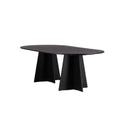 Black Bootcut Oval Dining Table - The Outlet Home