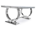 Brand New Arianna Cream Marble Dining Table with 4, 6 or 8 Grey Emma Chairs Available in 1.5, 1.8 or 2.0 - The Outlet Home