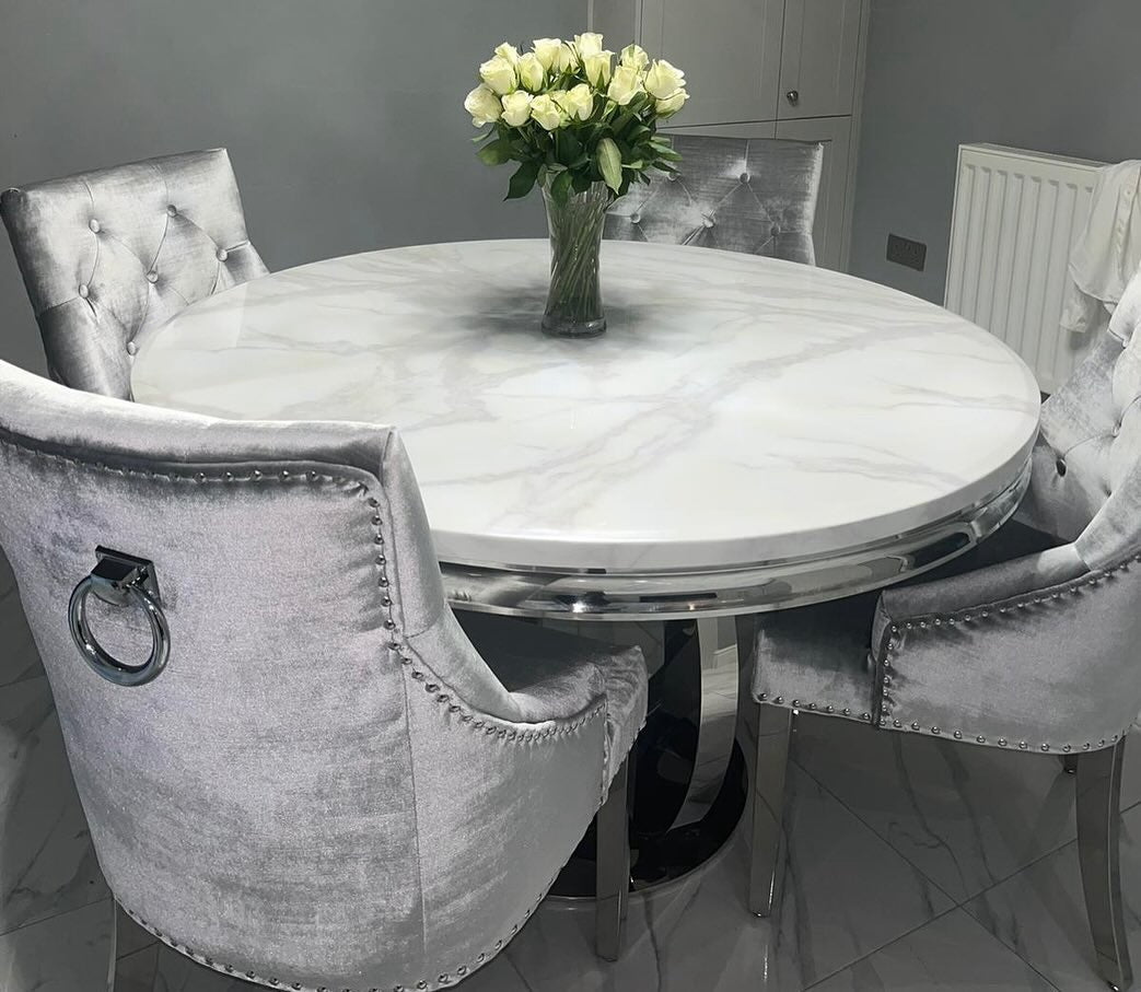Brand New Arianna Round Dining Set - The Outlet Home