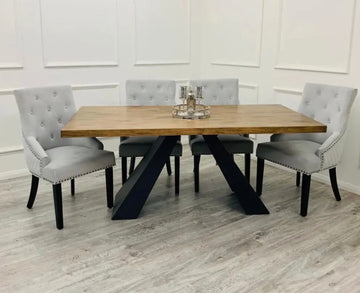 Brand New Axel 1.8 Dining Table with 4 or 6 Knightsbridge Dining Chairs - The Outlet Home