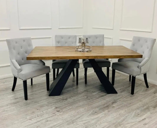 Brand New Axel 1.8 Dining Table with 4 or 6 Knightsbridge Dining Chairs - The Outlet Home
