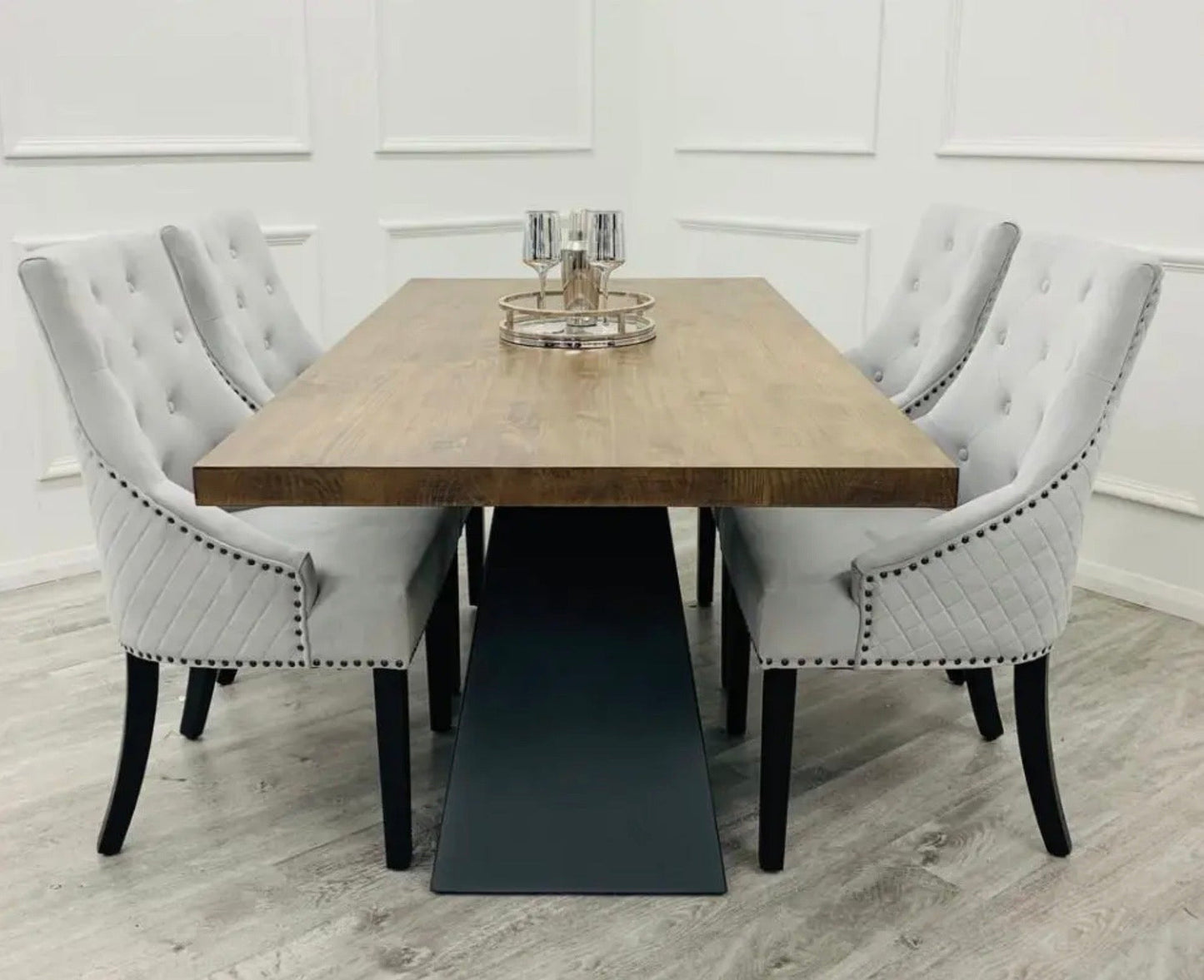 Brand New Axel 1.8 Dining Table with 4 or 6 Knightsbridge Dining Chairs - The Outlet Home
