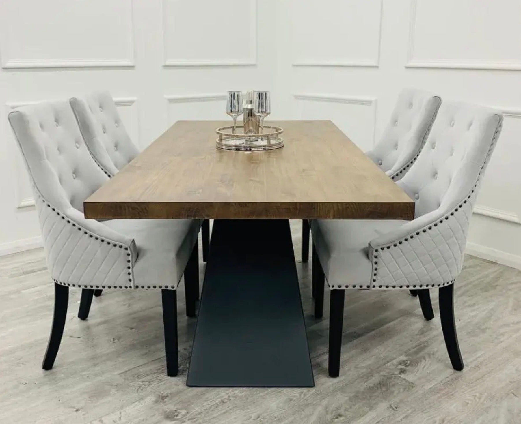 Brand New Axel 1.8 Dining Table with 4 or 6 Knightsbridge Dining Chairs - The Outlet Home