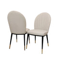 Brand New Etta Beige Leather Dining Chair - The Outlet Home