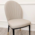 Brand New Etta Beige Leather Dining Chair - The Outlet Home