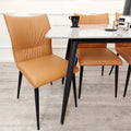 Brand New Flora Leather Dining Chair - The Outlet Home
