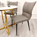 Brand New Flora Leather Dining Chair - The Outlet Home