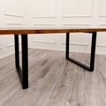 Brand New Freya 1.8 Dining Table Solid Dark Pine wood with Matt Black Metal Legs - The Outlet Home