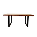 Brand New Freya 1.8 Dining Table Solid Dark Pine wood with Matt Black Metal Legs - The Outlet Home