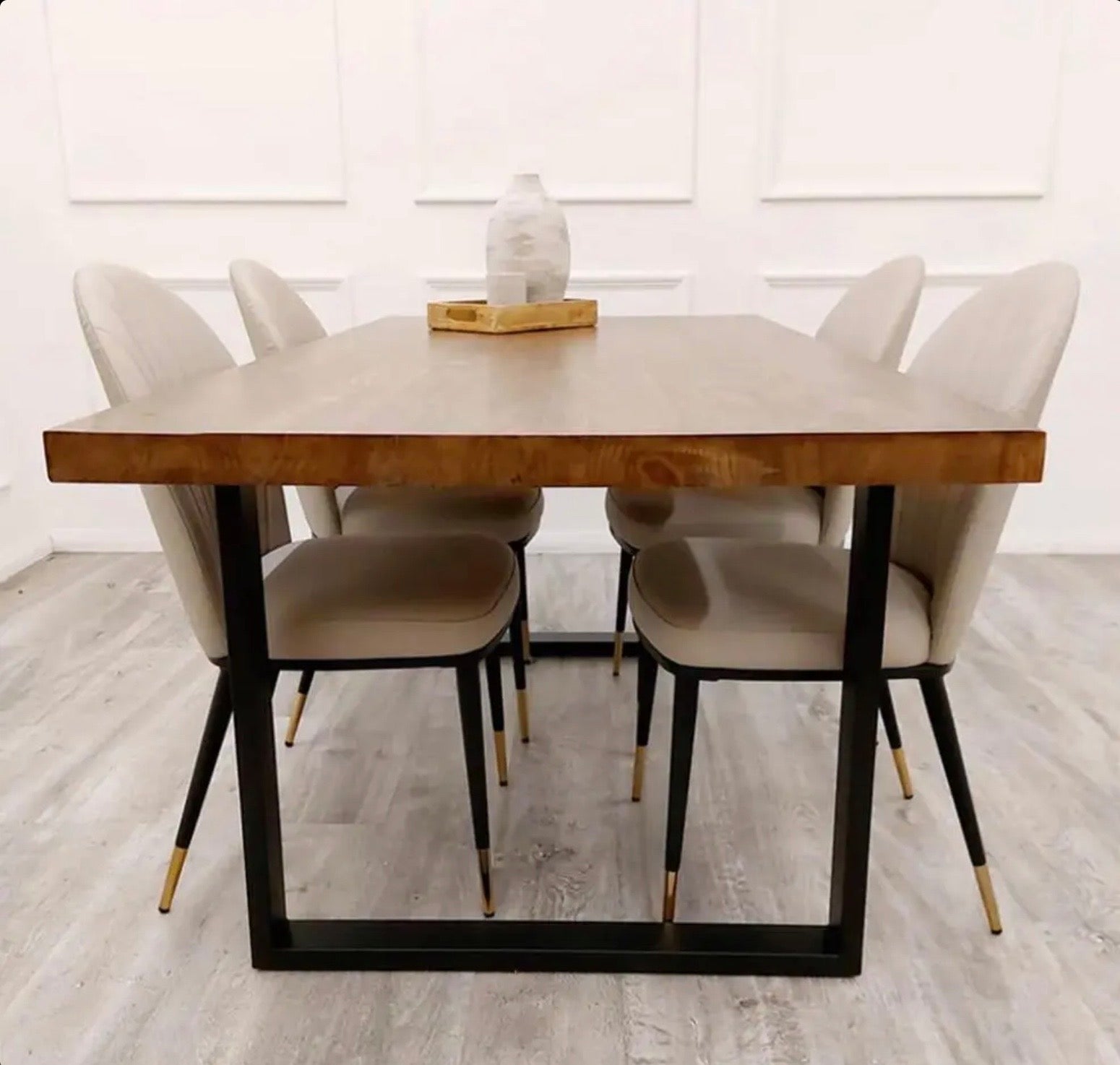 Brand new Freya 1.8 Dining Table Solid Wood with 4 or 6 Etta Chairs - The Outlet Home