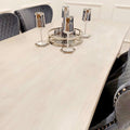 Brand New Freya 1.8m Dining Table Solid Light Pine wood with Chrome Metal Legs - The Outlet Home