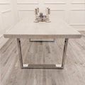 Brand New Freya 1.8m Dining Table Solid Light Pine wood with Chrome Metal Legs - The Outlet Home