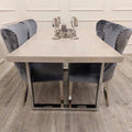 Brand New Freya 1.8m Dining Table Solid Light Pine wood with Chrome Metal Legs - The Outlet Home