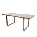 Brand New Freya 1.8m Dining Table Solid Light Pine wood with Chrome Metal Legs - The Outlet Home