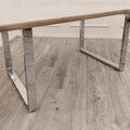Brand New Freya 1.8m Dining Table Solid Light Pine wood with Chrome Metal Legs - The Outlet Home