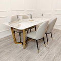 Brand New Lucien 1.8m Gold Dining Table with Pandora Gold Sintered Stone Top - The Outlet Home