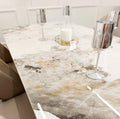 Brand New Lucien 1.8m Gold Dining Table with Pandora Gold Sintered Stone Top - The Outlet Home