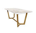 Brand New Lucien 1.8m Gold Dining Table with Pandora Gold Sintered Stone Top - The Outlet Home