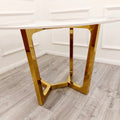 Brand New Lucien Pandora Gold 1.2m Round Dining Table with Sintered Stone Top - The Outlet Home