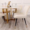 Brand New Lucien Pandora Gold 1.2m Round Dining Table with Sintered Stone Top - The Outlet Home