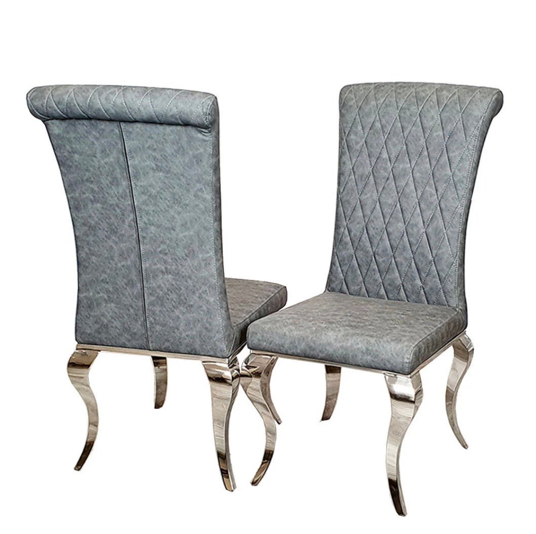 Brand New Nicole Dark Grey Dining Chair - The Outlet Home
