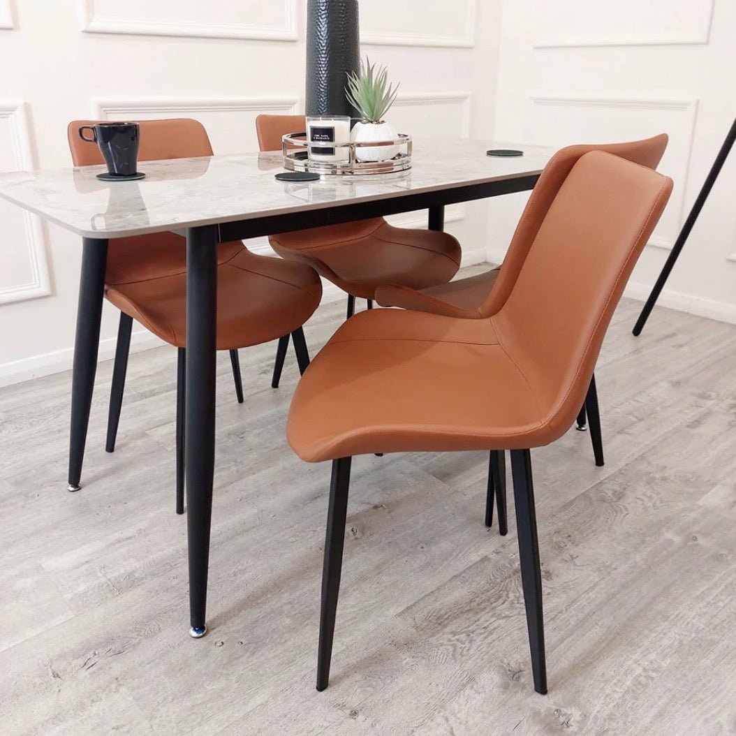 Brand New Remus Leather Dining Chair - The Outlet Home