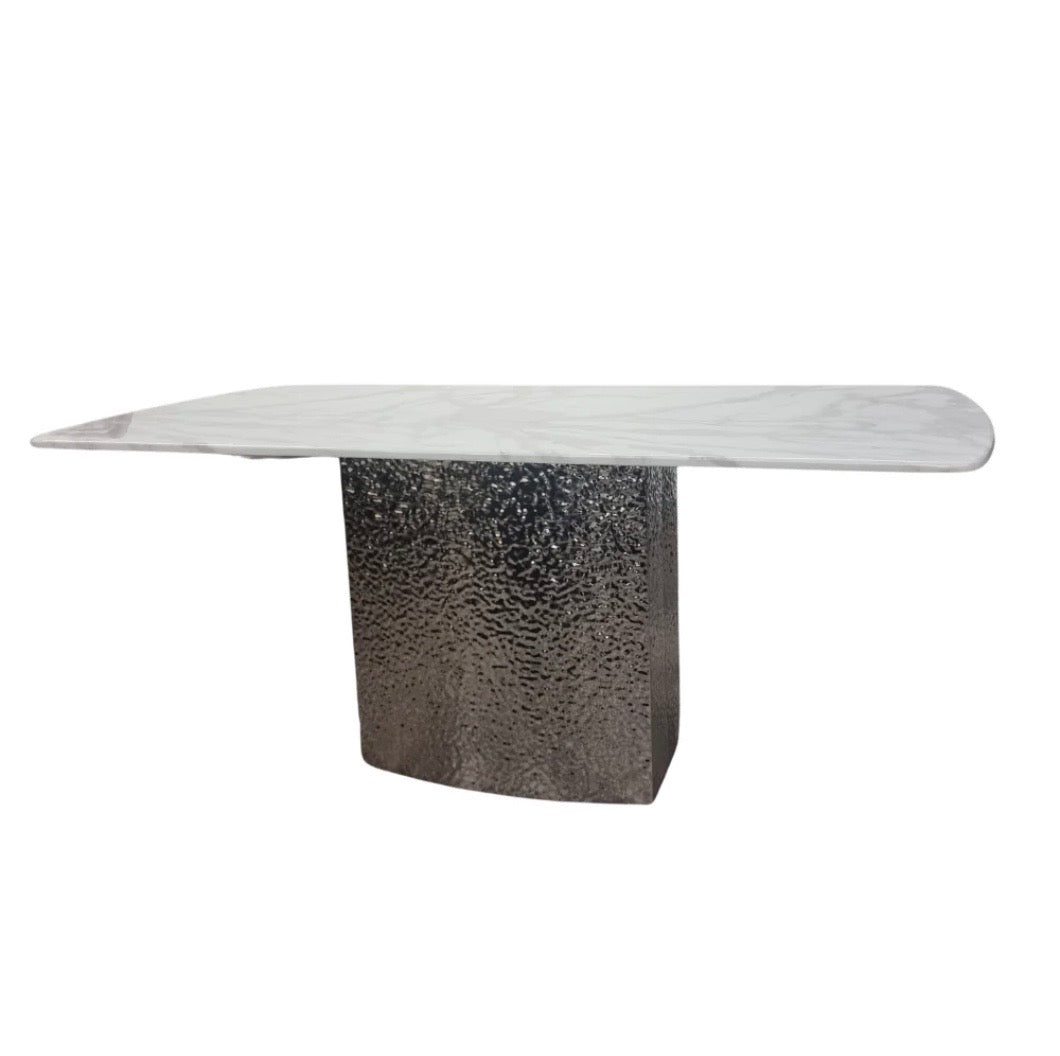 Brand New Roma 1.6 White Dining Table - 4 Bentley Black Legs Chairs - The Outlet Home