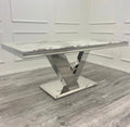 Brand New Roma 1.8 Dining Table with 4 or 6 Chelmsford Dining Chairs - The Outlet Home