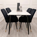 Brand New Titus 1.4m Black Dining Table with Sintered Stone Top - The Outlet Home