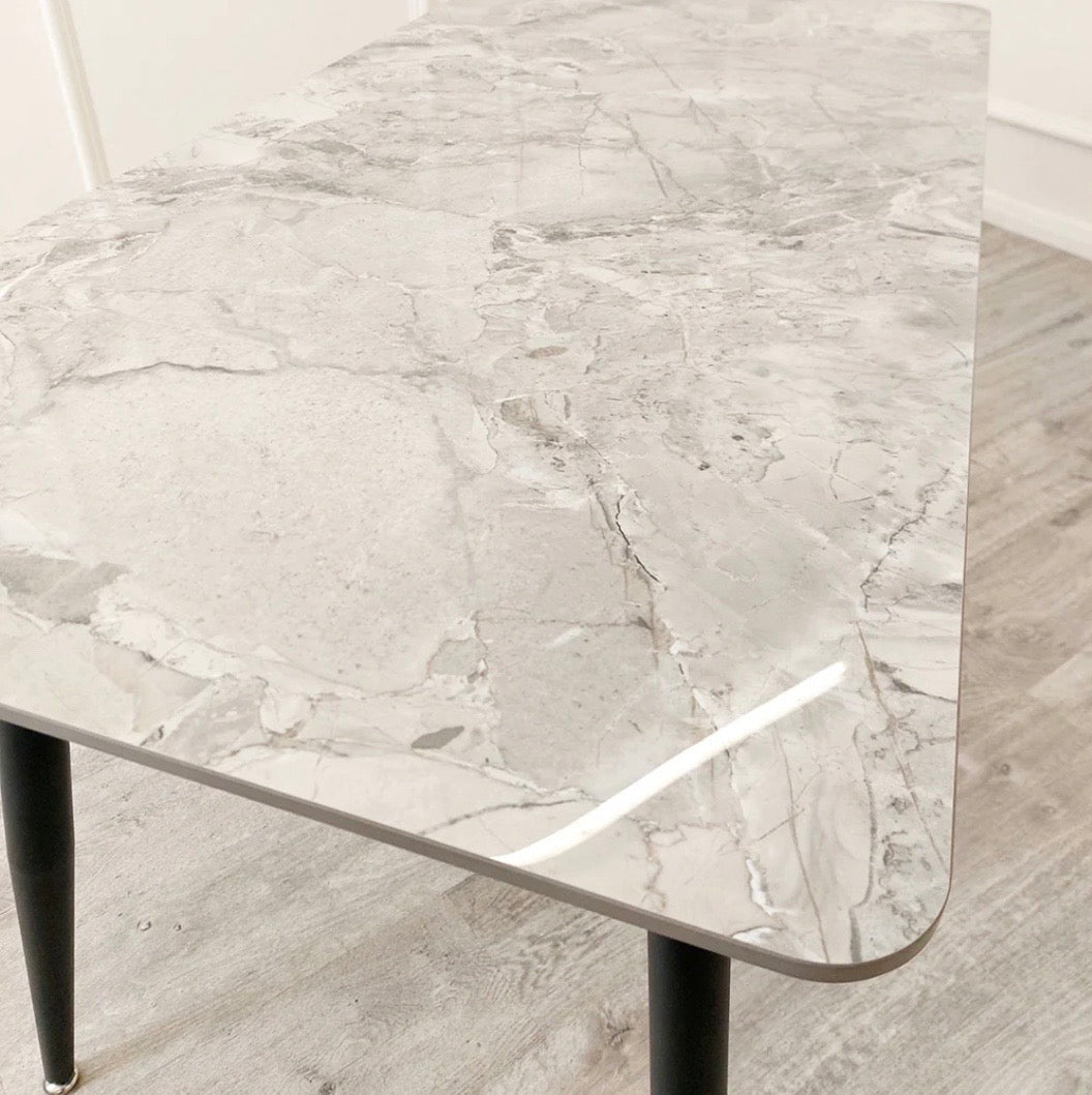Brand New Titus 1.4m Black Dining Table with Sintered Stone Top - The Outlet Home