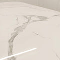 Brand New Valeo Gold 1.8m Dining Table with Polar White Sintered Stone Top - The Outlet Home