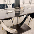 Brand New Venus 1.6m Chrome Dining Table with Black Sintered Stone Top - The Outlet Home