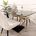 Brand New Venus 1.6m Chrome Dining Table with Black Sintered Stone Top - The Outlet Home
