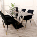 Brand New Venus 1.6m Chrome Dining Table with Black Sintered Stone Top - The Outlet Home