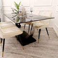 Brand New Venus 1.6m Chrome Dining Table with Black Sintered Stone Top - The Outlet Home