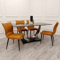 Brand New Venus 1.6m Chrome Dining Table with Black Sintered Stone Top - The Outlet Home
