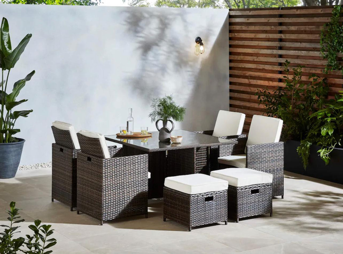 Cambridge 8 Seat Brown Cube Set - The Outlet Home