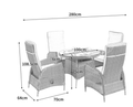 Cookstown Luxury 4 Seat Recliner Dining Set - Dubai Sand - The Outlet Home