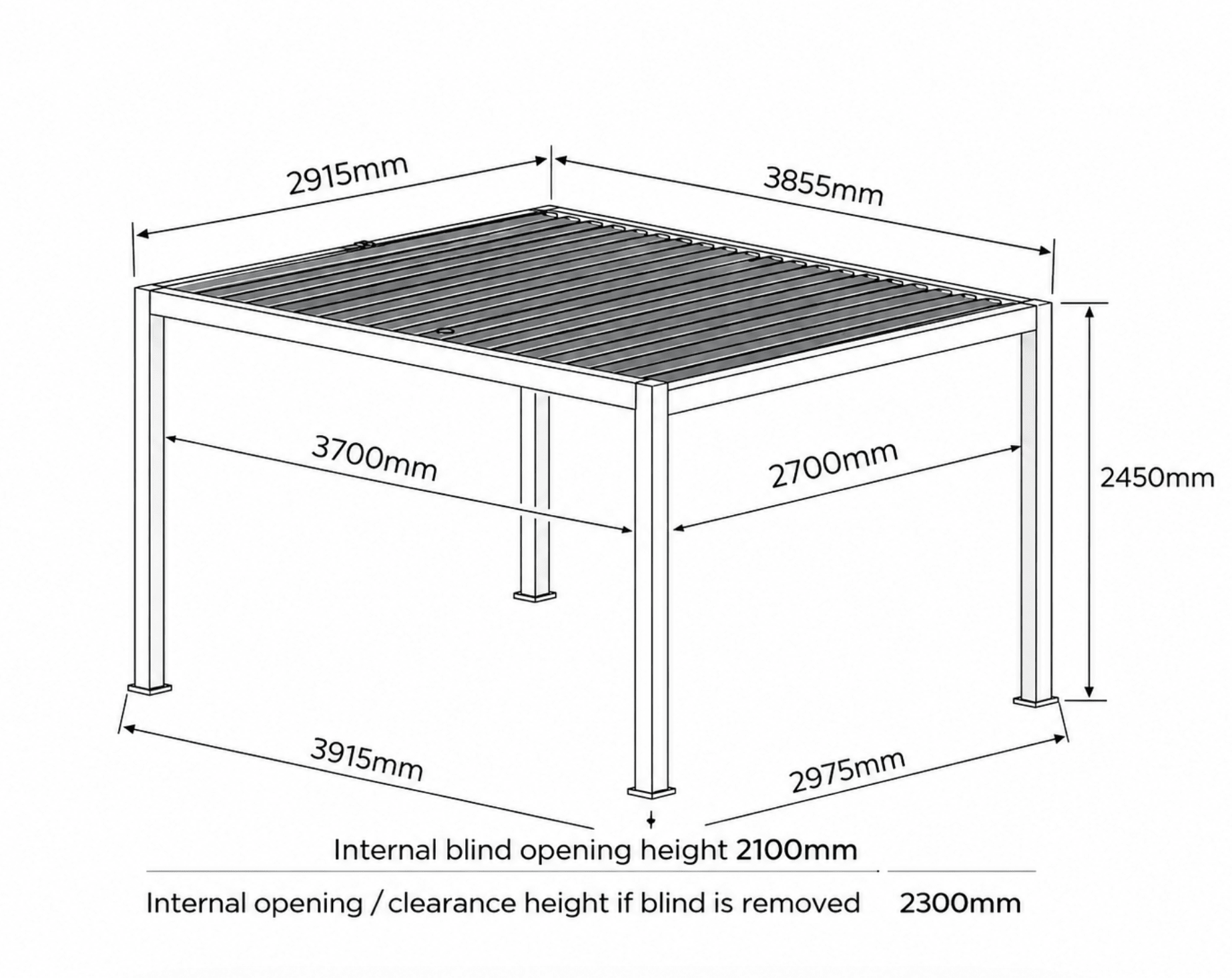 Cosmo Premium Aluminium Pergola 4x3m (approx 13ft x 10ft) LED Lights, 4 x windproof retractable sides + 5 year warranty + free delivery - The Outlet Home
