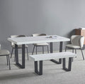 Dannis MDF Dining Table with Marble Effect - The Outlet Home