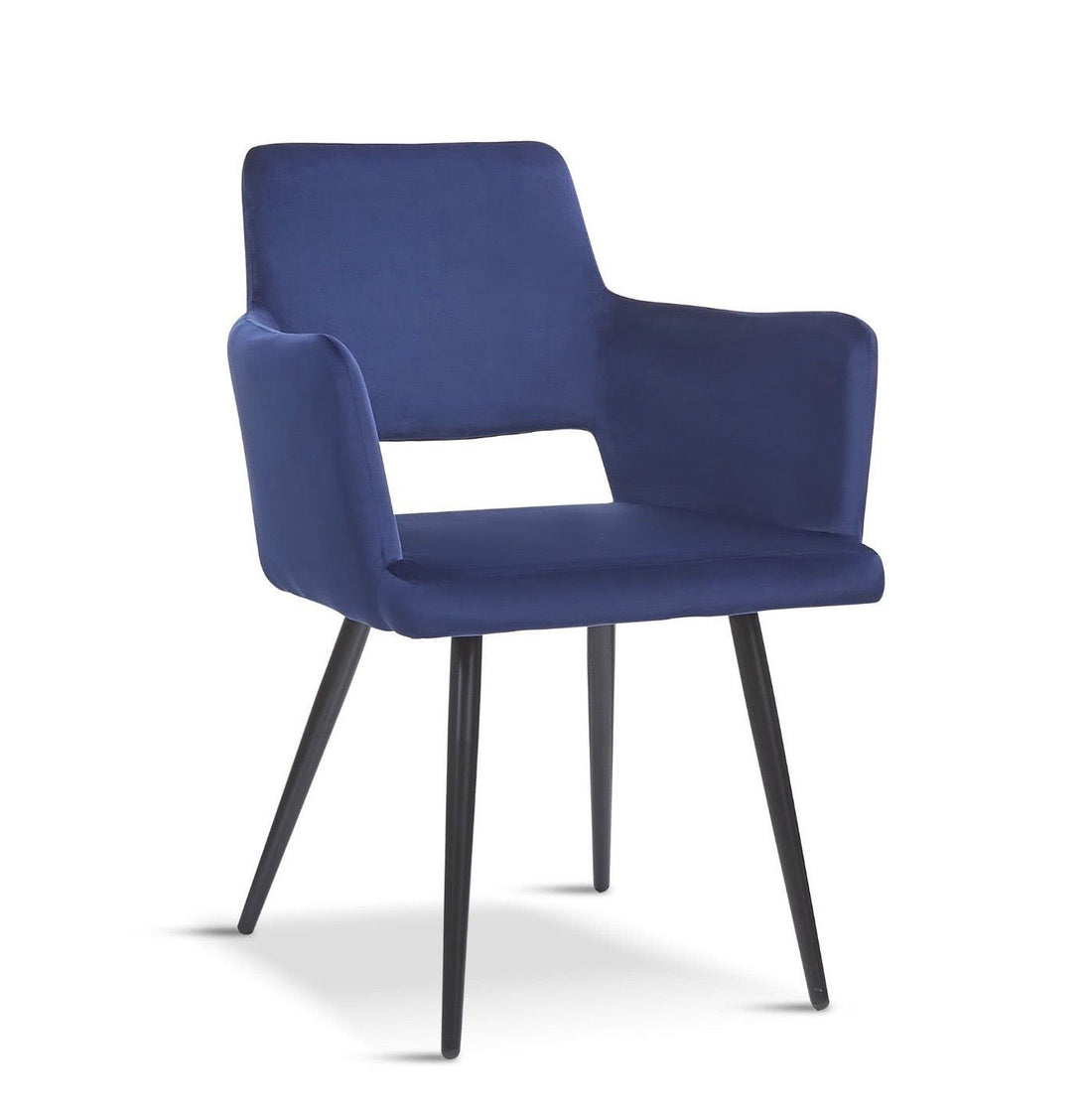 Deep Blue Velvet Harrod Chair x 2 - The Outlet Home