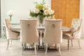 Denver 1.8m Grey Marble Dining Table with 4 or 6 Cheshire Chairs Champagne - The Outlet Home