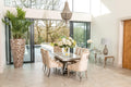 Denver 1.8m Grey Marble Dining Table with 4 or 6 Cheshire Chairs Champagne - The Outlet Home