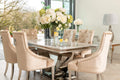 Denver 1.8m Grey Marble Dining Table with 4 or 6 Cheshire Chairs Champagne - The Outlet Home