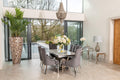 Denver 1.8m Grey Marble Dining Table with 4 or 6 Cheshire Chairs Dark Grey - The Outlet Home