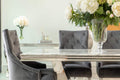 Denver 1.8m Grey Marble Dining Table with 4 or 6 Cheshire Chairs Dark Grey - The Outlet Home