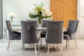 Denver 1.8m Grey Marble Dining Table with 4 or 6 Cheshire Chairs Dark Grey - The Outlet Home
