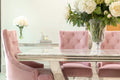 Denver 1.8m Grey Marble Dining Table with 4 or 6 Cheshire Chairs Pink - The Outlet Home