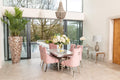 Denver 1.8m Grey Marble Dining Table with 4 or 6 Cheshire Chairs Pink - The Outlet Home